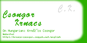 csongor krnacs business card